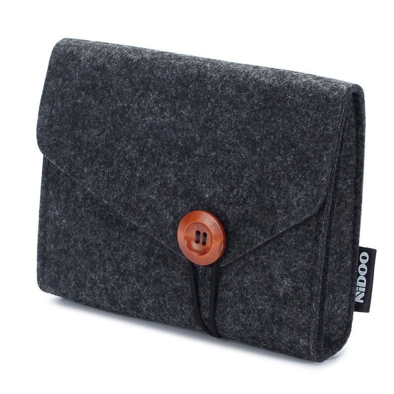 NIDOO Portable Felt Storage Bag, All-Purpose Carrying Bags, Electronics Accessories Protective Case for MacBook Power Adapter, Mouse, Cellphone, Cables, Power Bank, Portable External Hard Drive, Black - Image 2